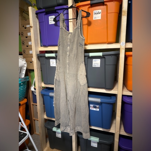 Free People Warm Gray Knit Jumpsuit - Picture 4 of 14